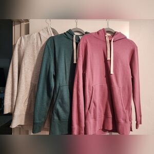Members Mark Newport Boyfriend Pullover Hoodie - Rose, Forest, Cream